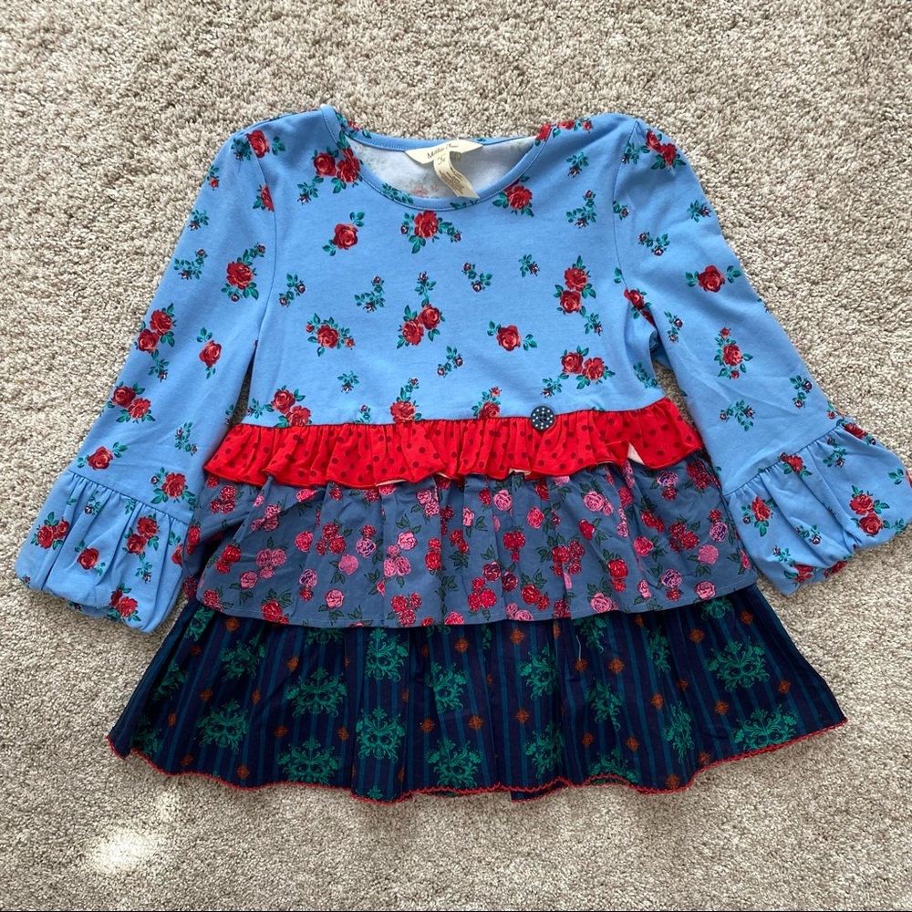 Matilda Jane Floral Holiday Layered Shirt or Tunic - Size 8
